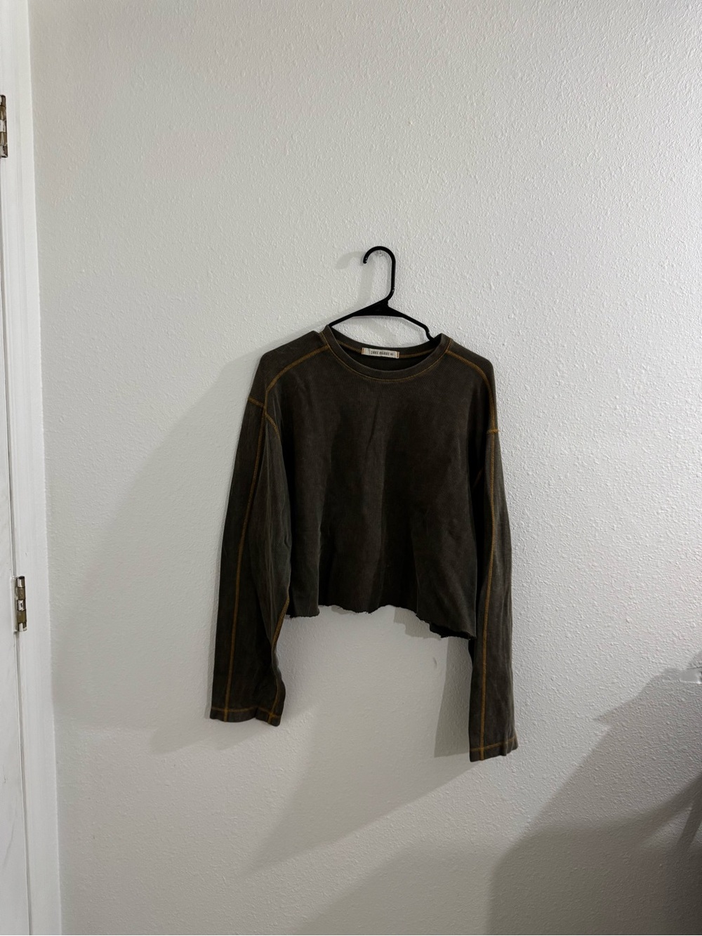 Green baggy cropped long sleeve